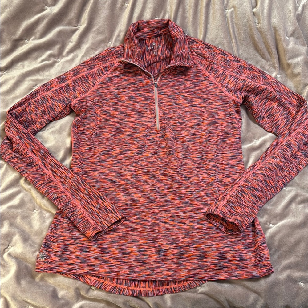 Athleta Multi-Color Quarter-Zip Top